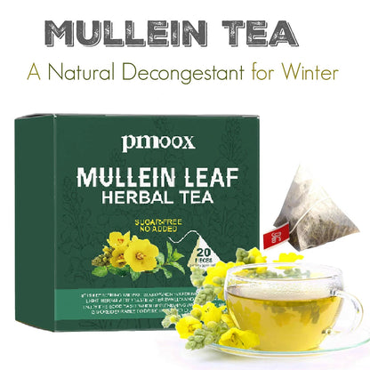 Betterlungs Mullein Tea Bags for Lung Detox - Respiratory Support with Thyme, Elderberry, Ginseng, Ginger, Caffeine Free, 15 Bag